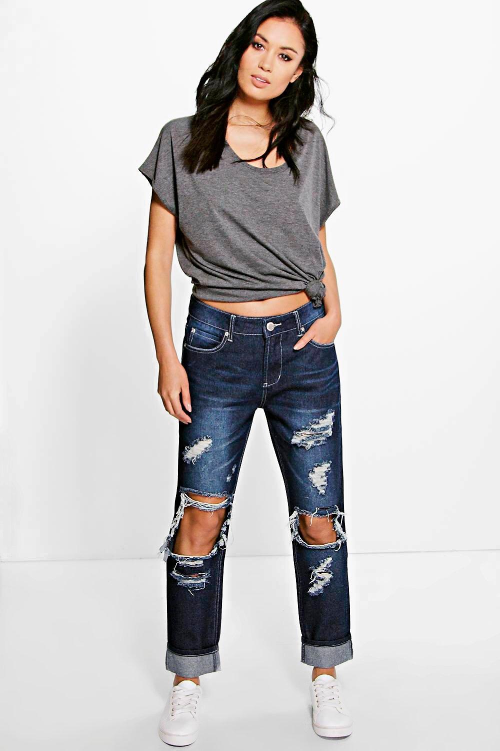 women's low rise boyfriend jeans