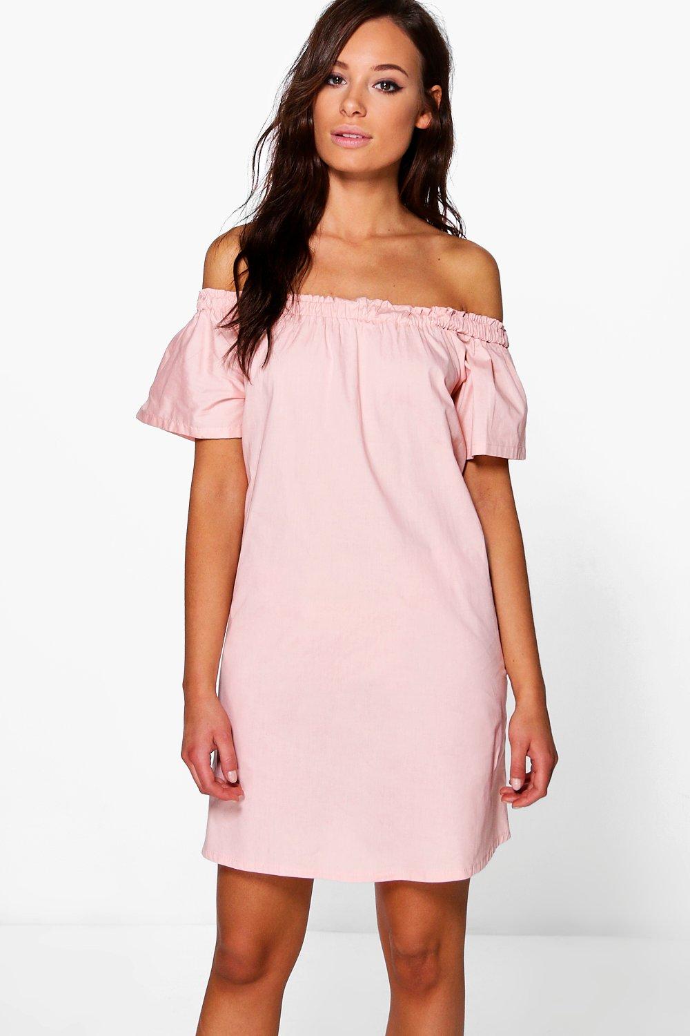 off the shoulder cotton dress