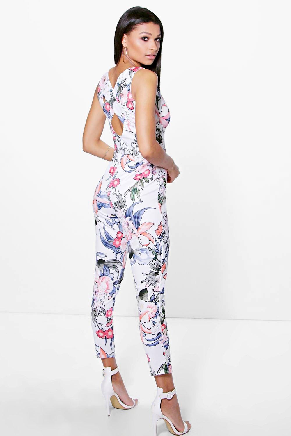 boohoo floral jumpsuit