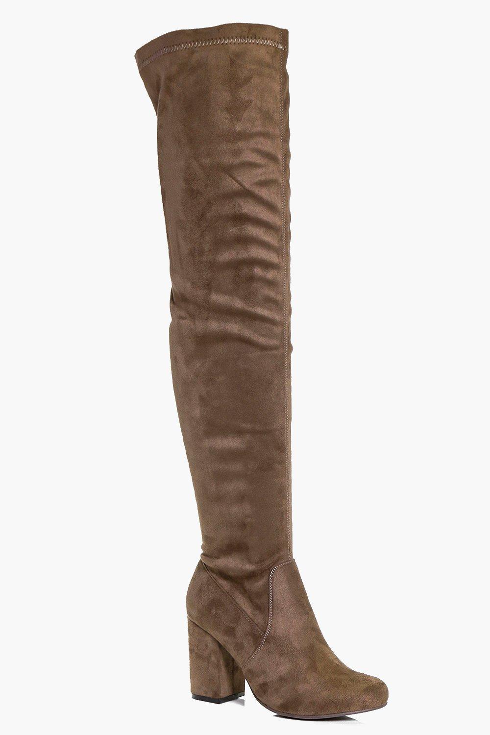 block heel thigh boot