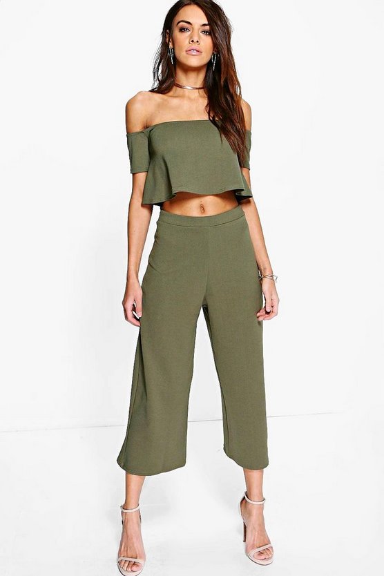 Lexi Off The Shoulder Top And Culotte Co-Ord Set