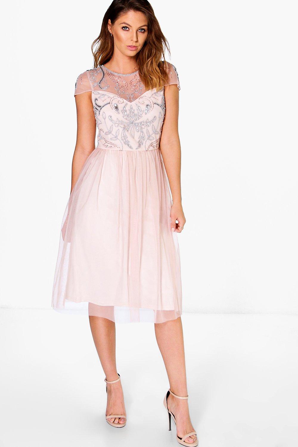 Boutique Chiara Embellished Babydoll Dress | Boohoo