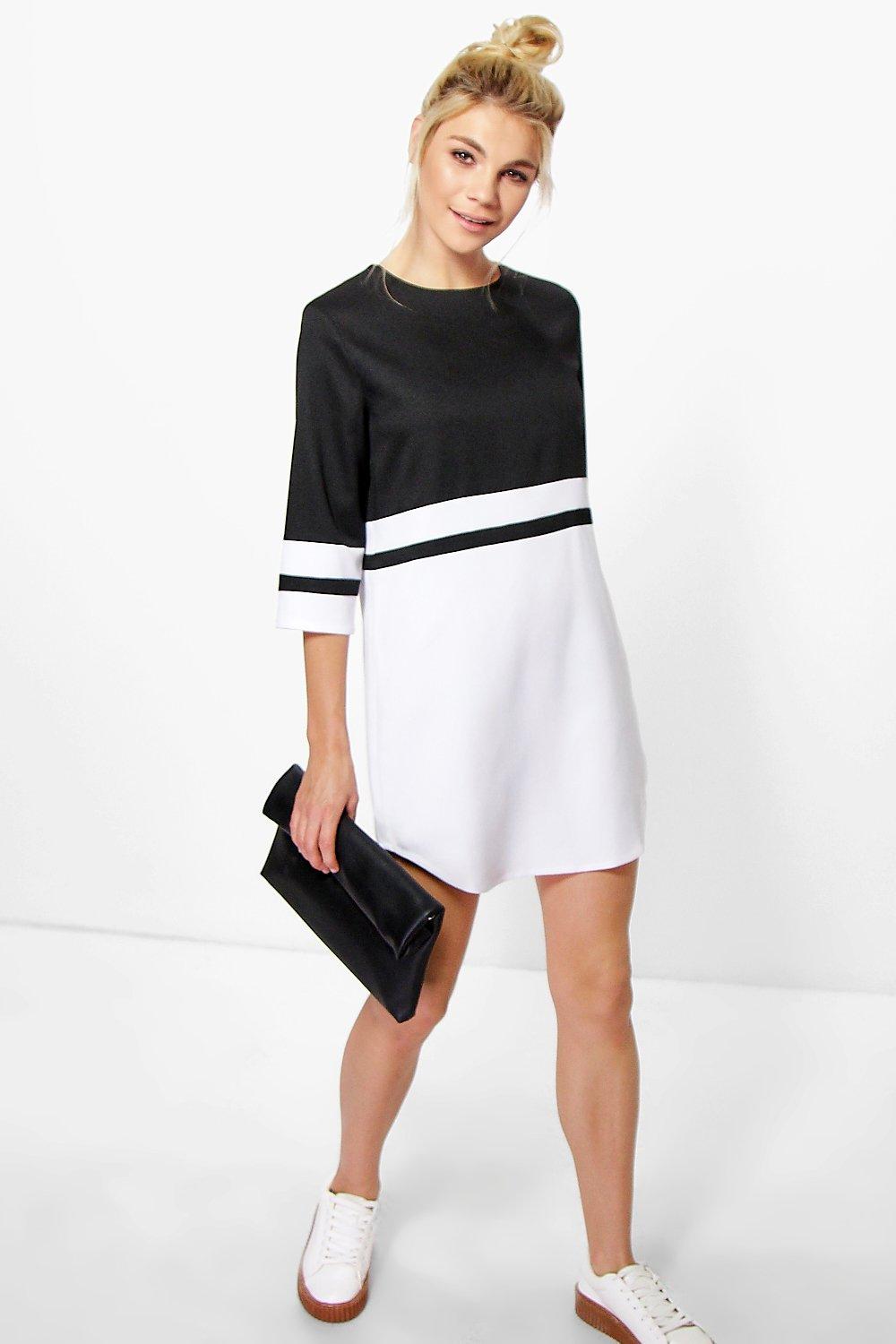 color block shift dress