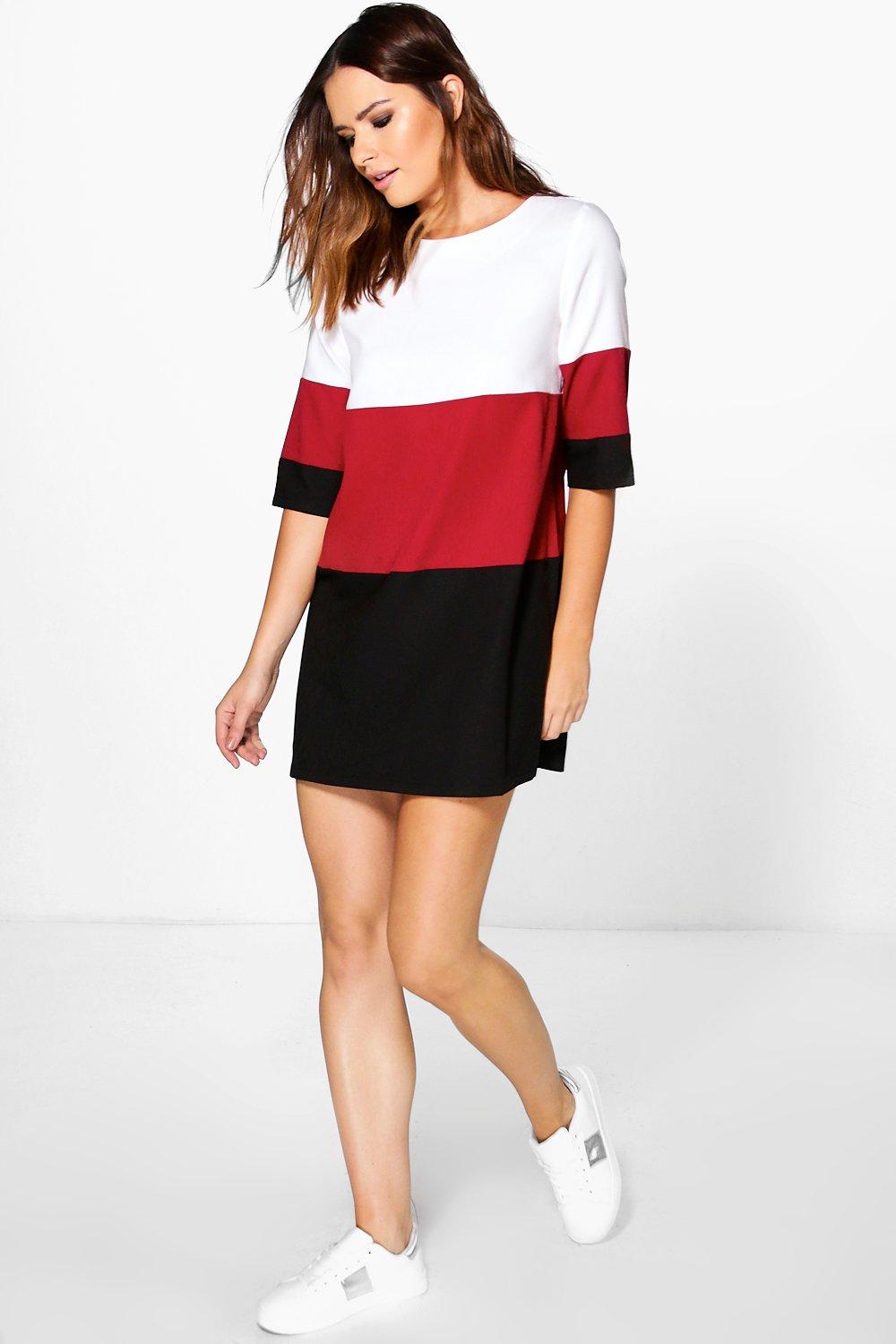 color block shift dress