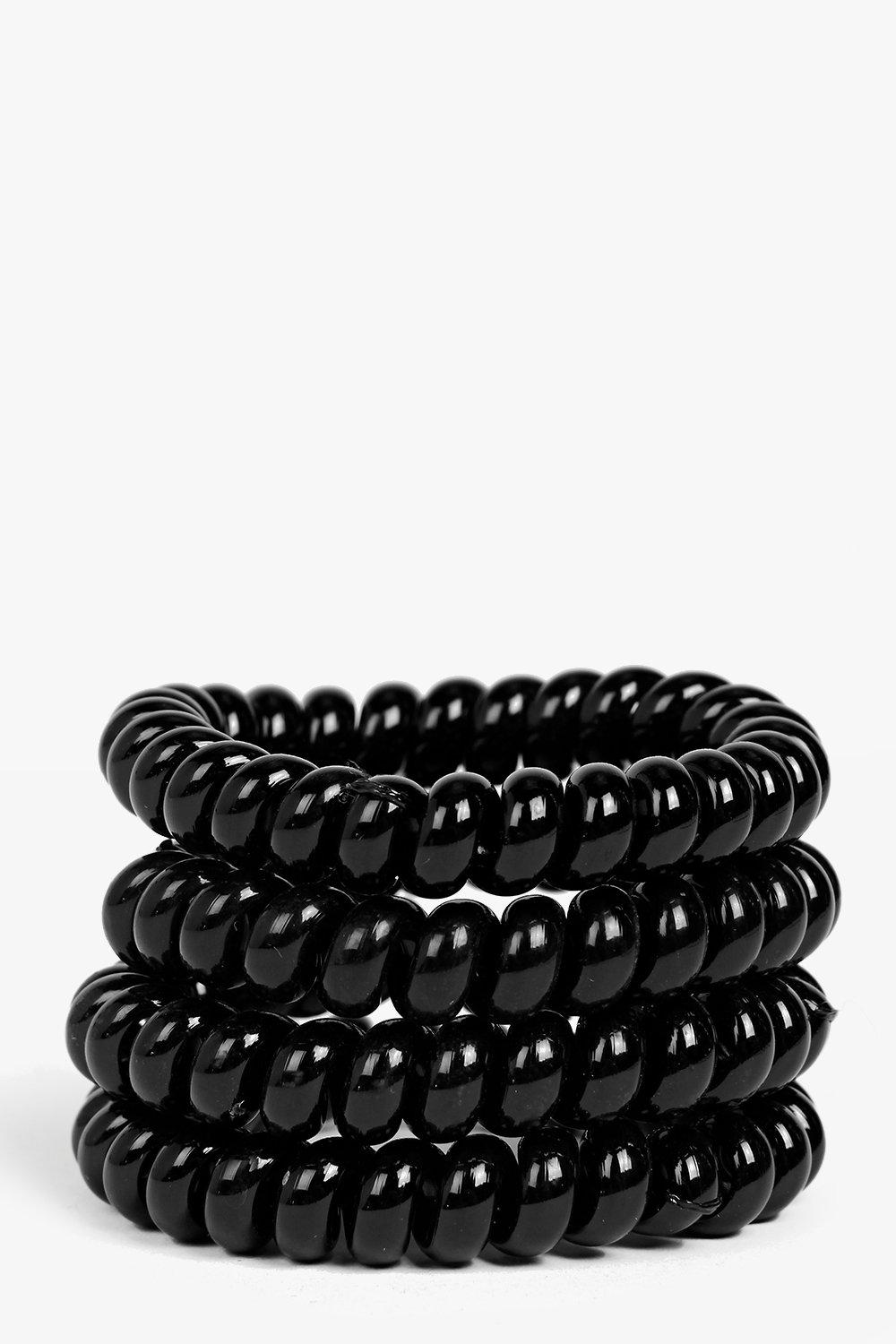 Tia Jelly Coil Hair Tie 4 Pack Boohoo