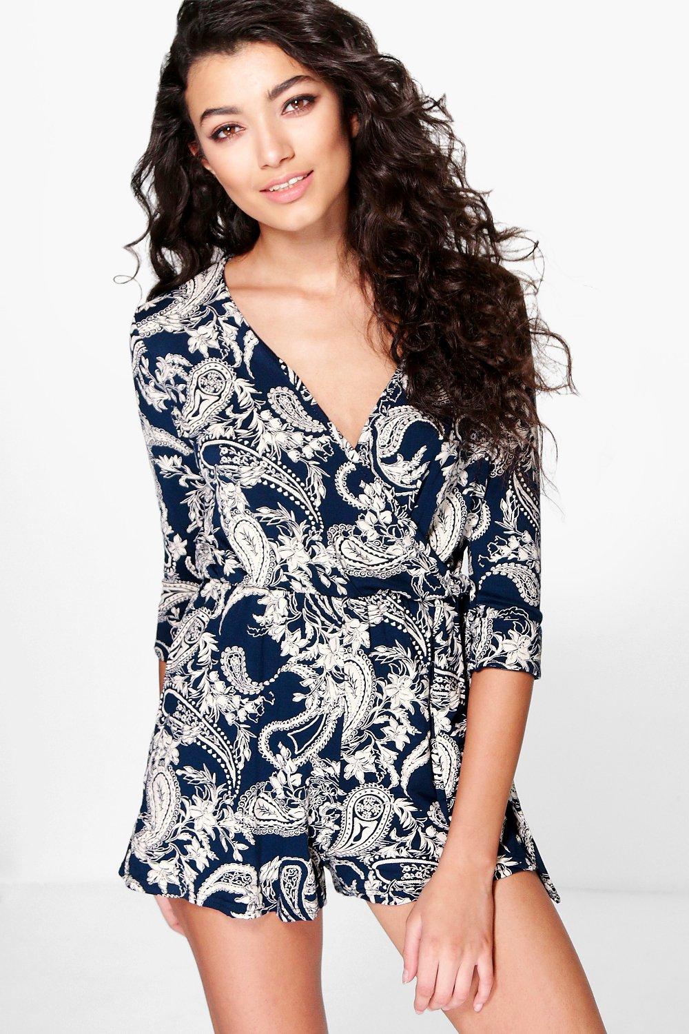 boohoo wrap playsuit