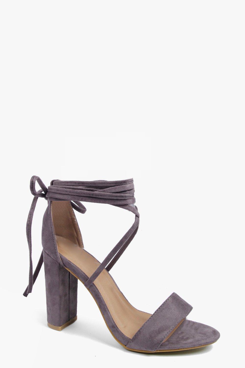 grey wrap heels