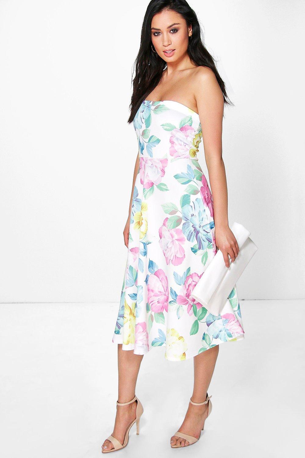 bandeau midi skater dress