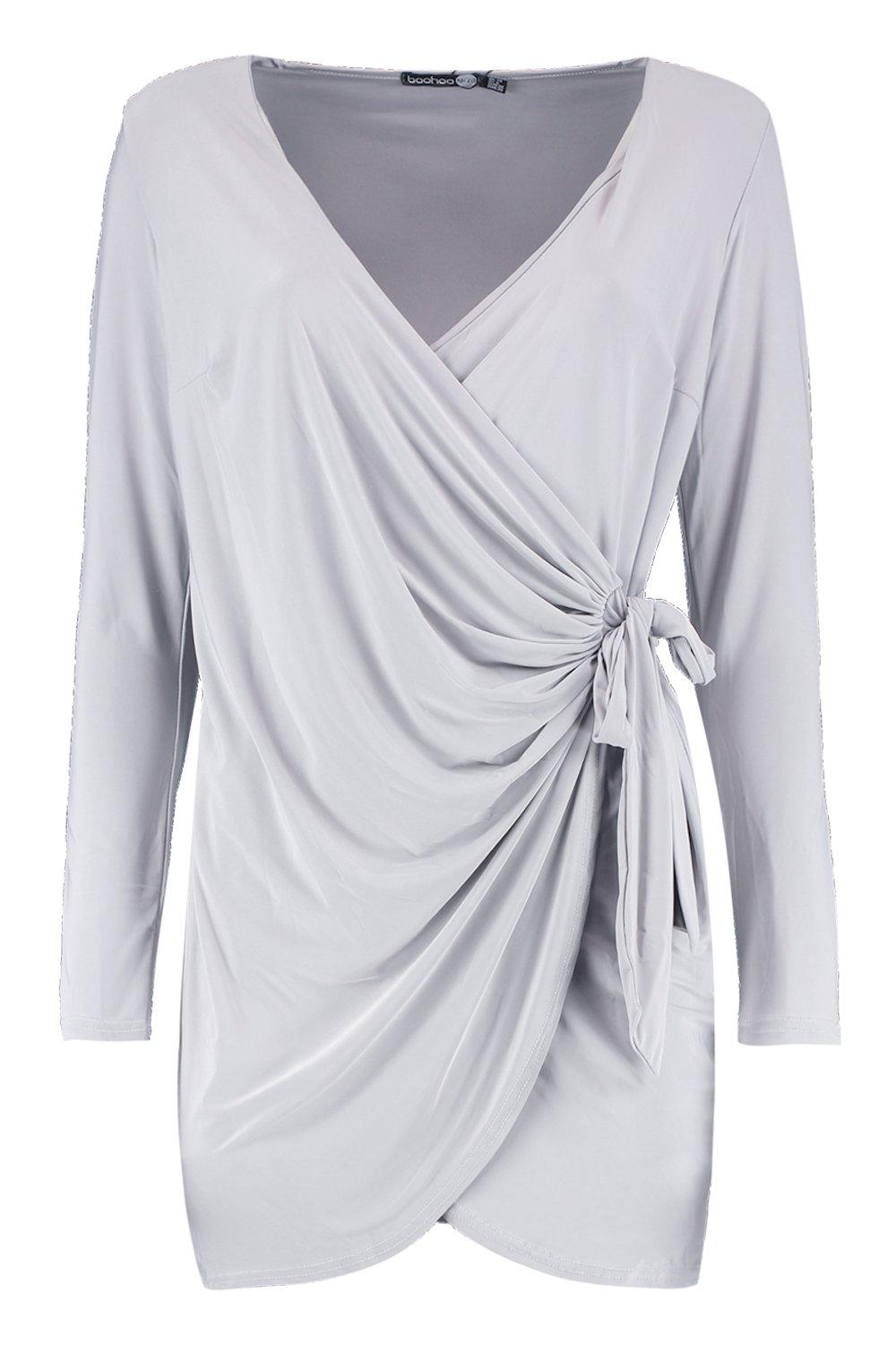 Boohoo Womens Madeleine Drape Knot Detail Dress | eBay