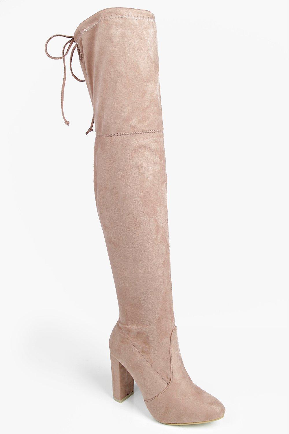 knee high boots lace back