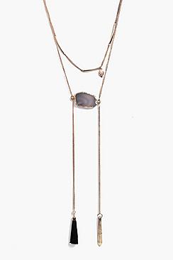 Anya Long Tassel Chain Layered Necklace