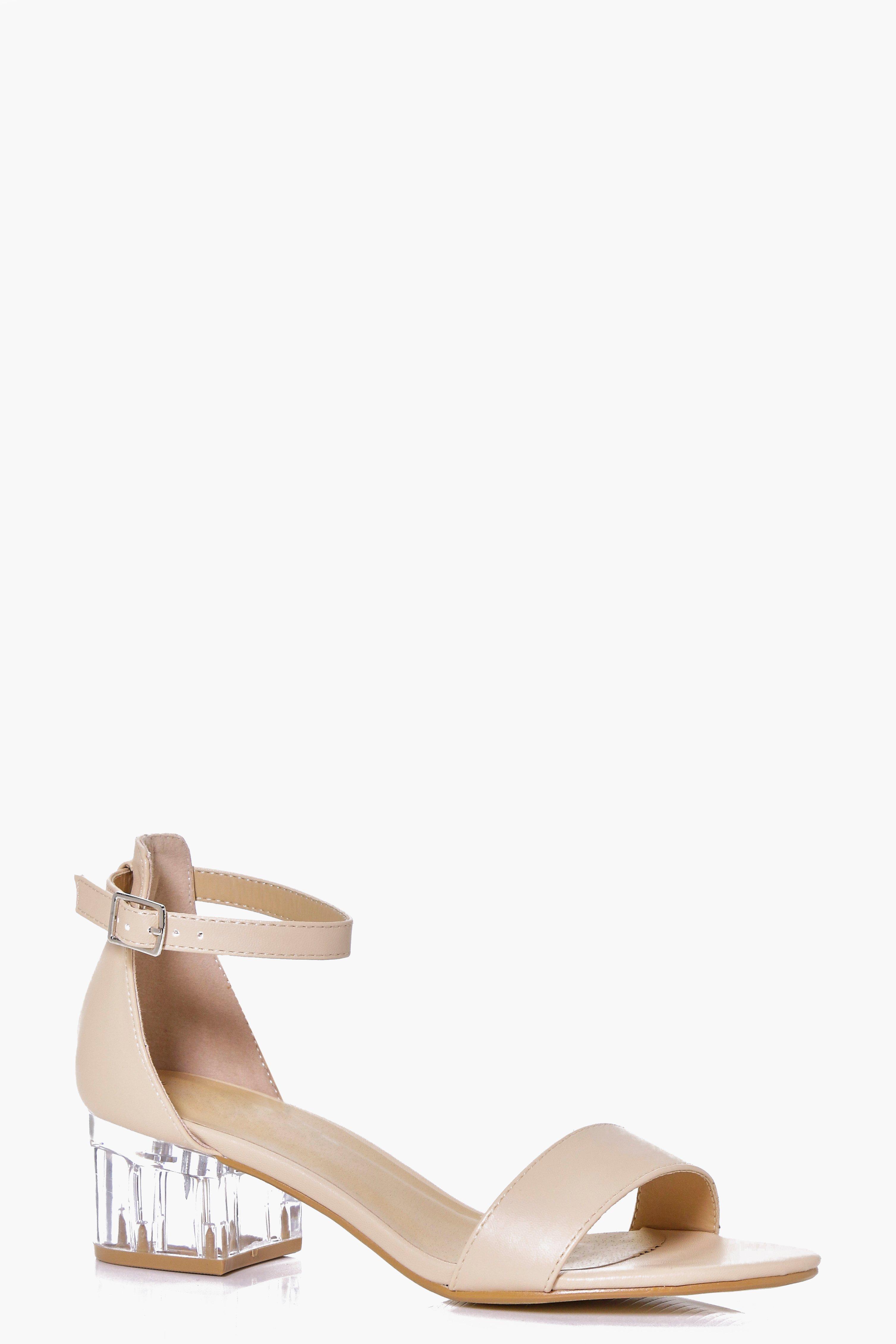 clear sandals low heel