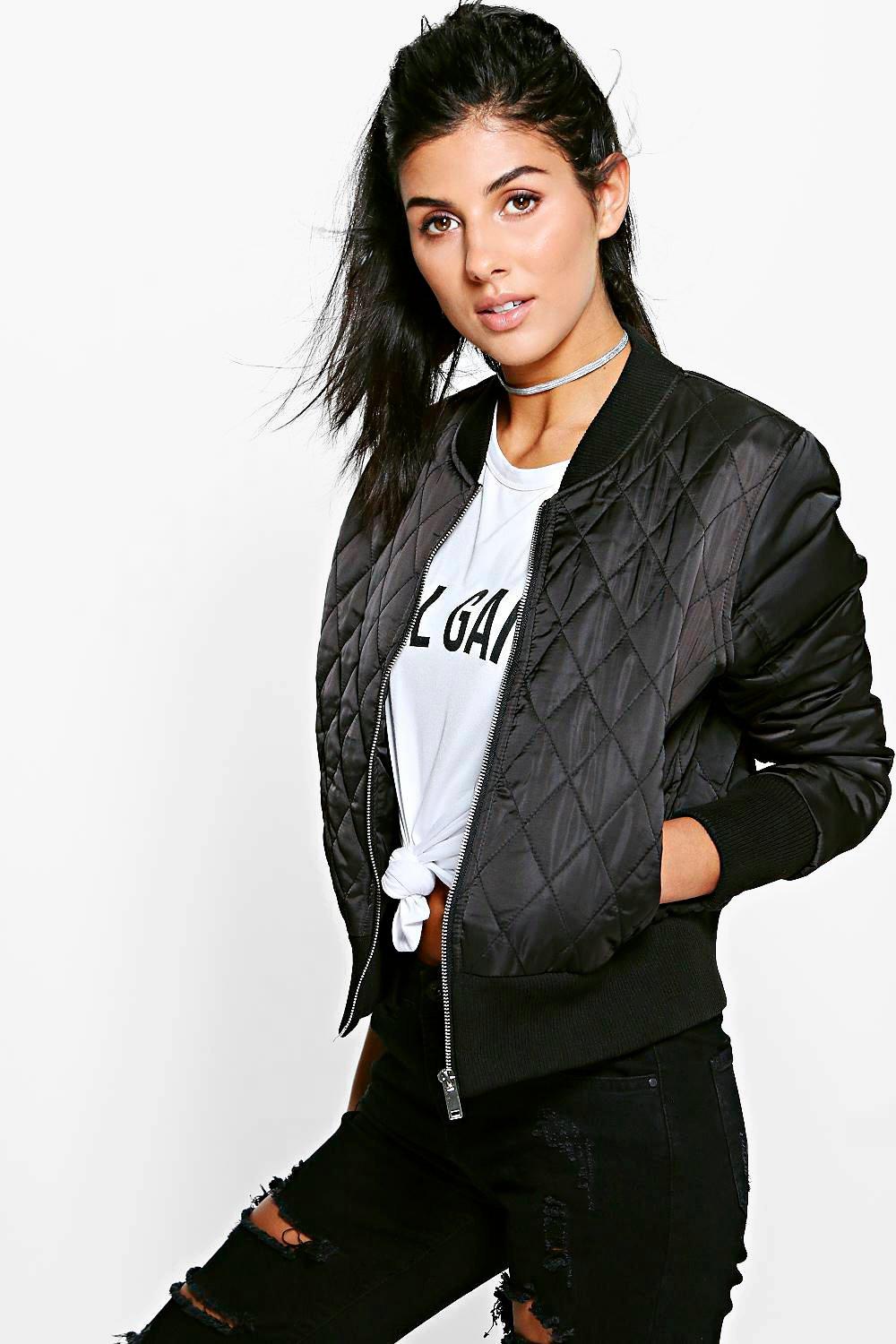 Darcy Quilted MA1 Bomber | Boohoo