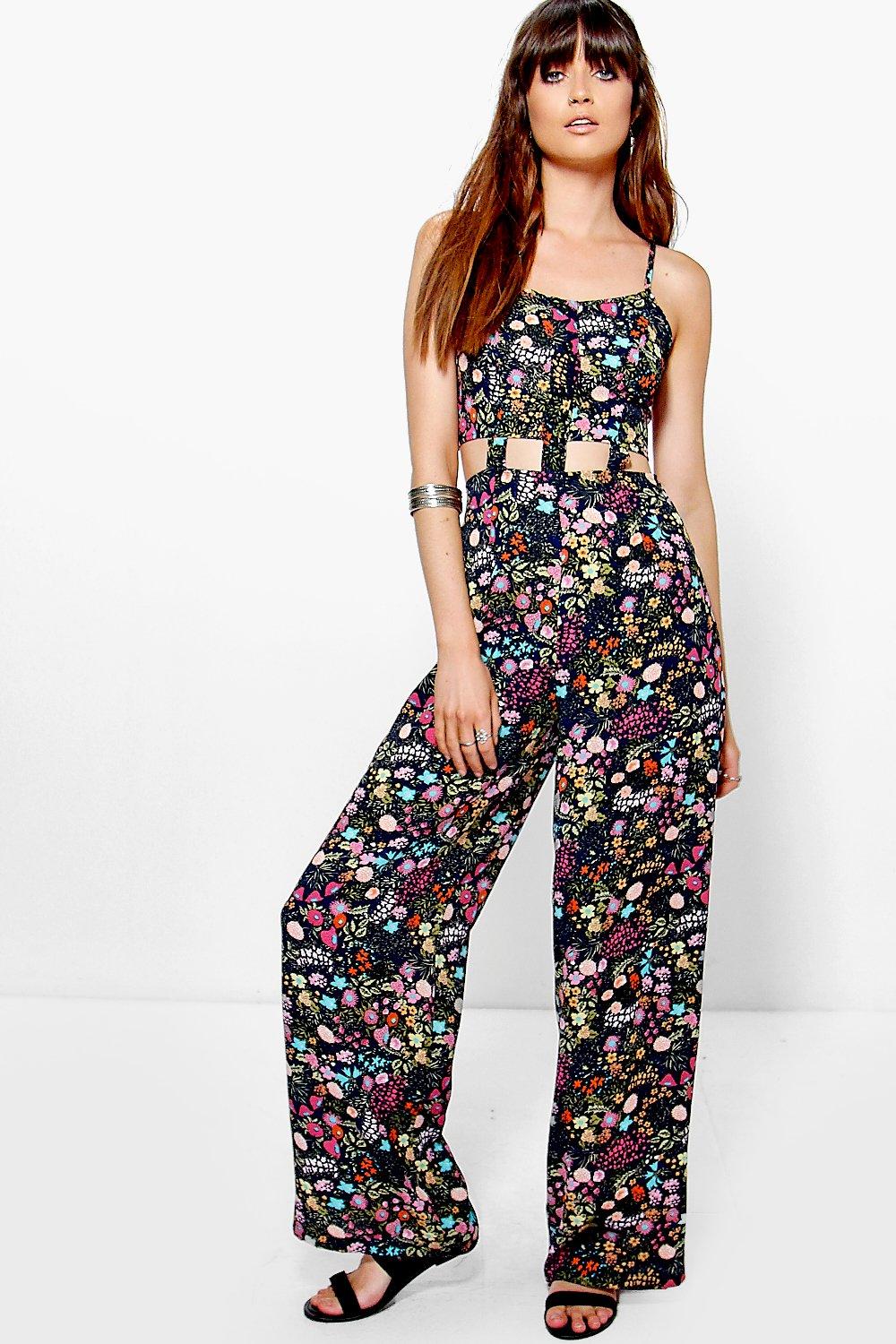 floral jumpsuit boohoo