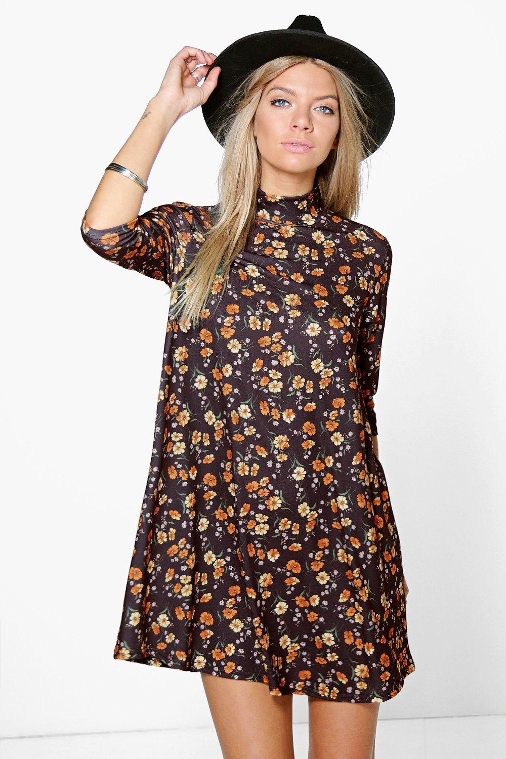 High Neck Swing Dress