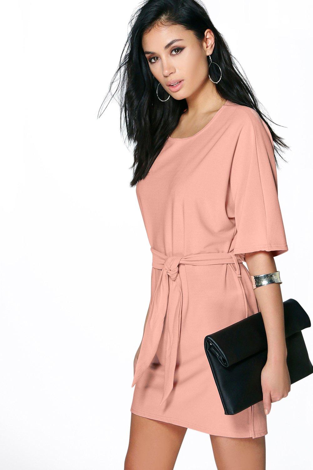 boohoo tie waist dress