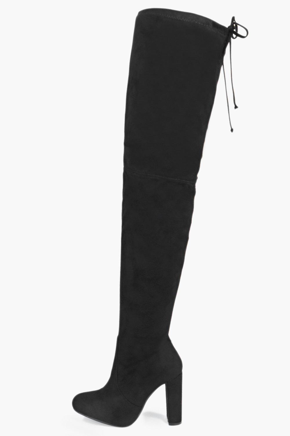 tie back thigh high boots