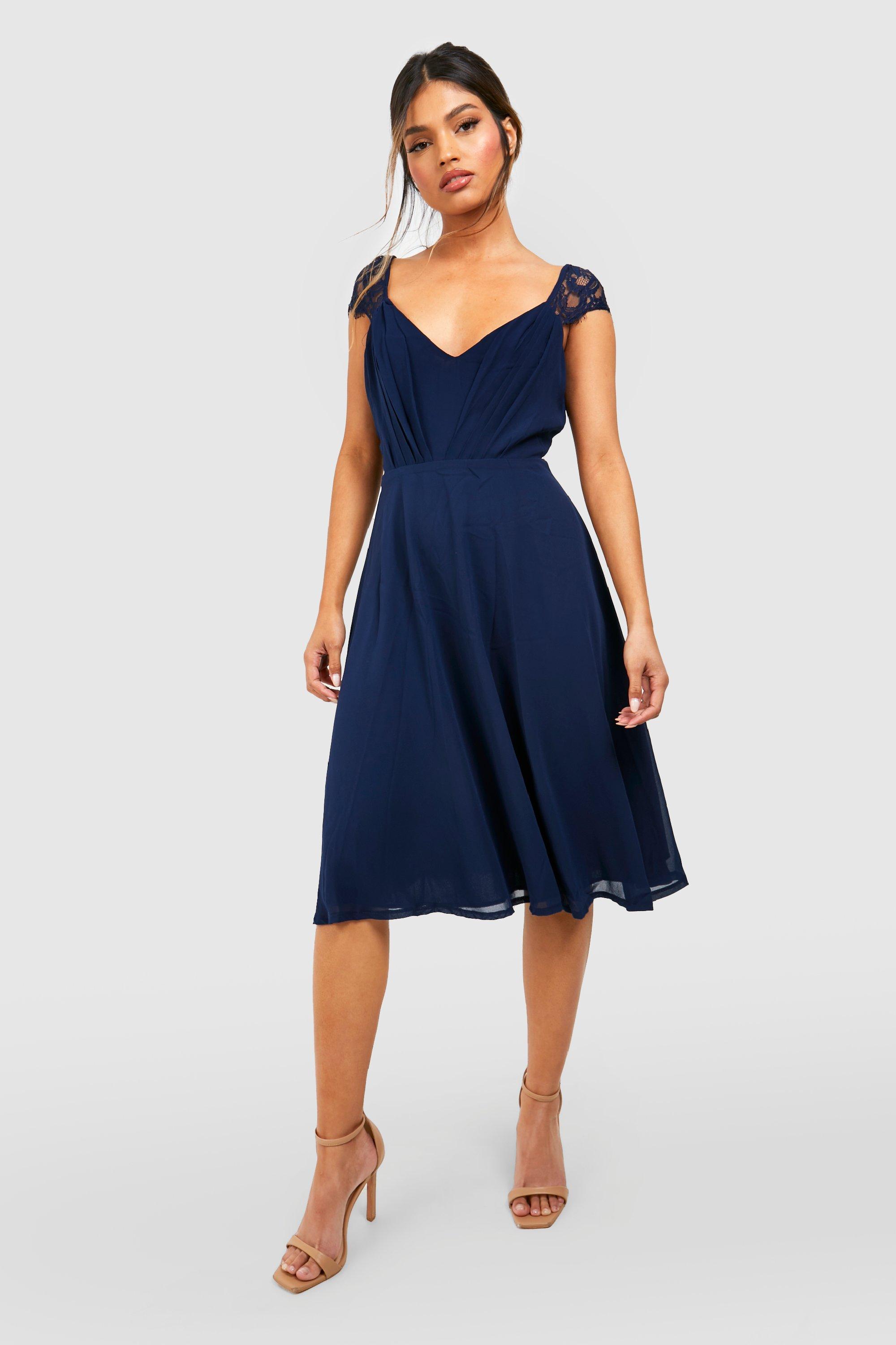 boohoo navy dress