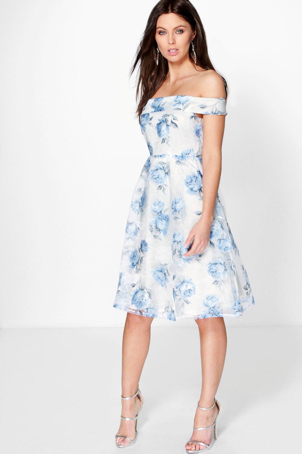 off the shoulder skater dress uk