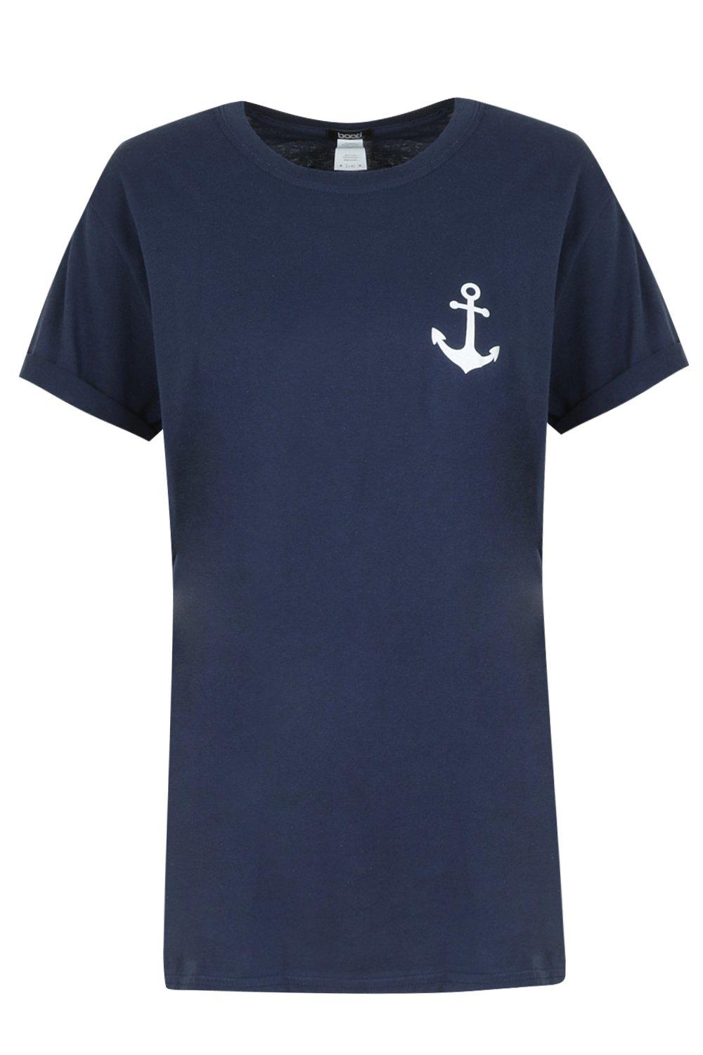 

Anchor Print T-Shirt, Морской синий