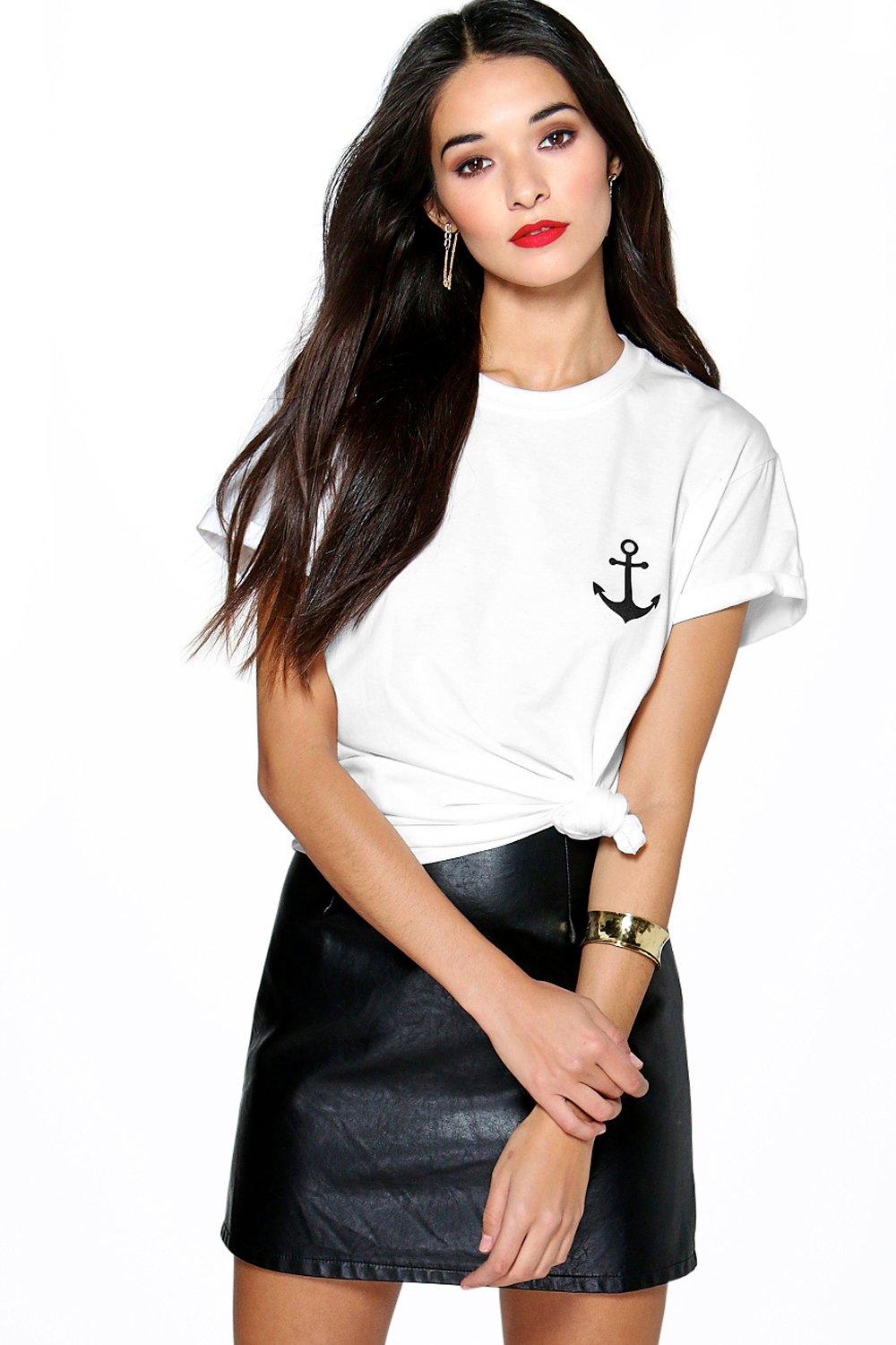 

Anchor Print T-Shirt, Белый