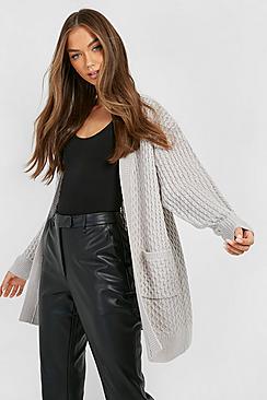 Leah Cable Cardigan With Pockets