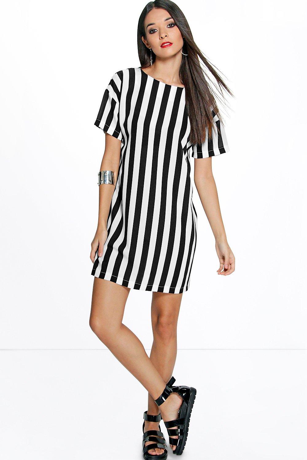 Sarah Striped Shirt Dress | Boohoo