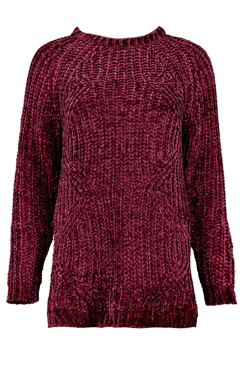 Boohoo Womens Brooke Chenille Rib Longline Jumper | eBay