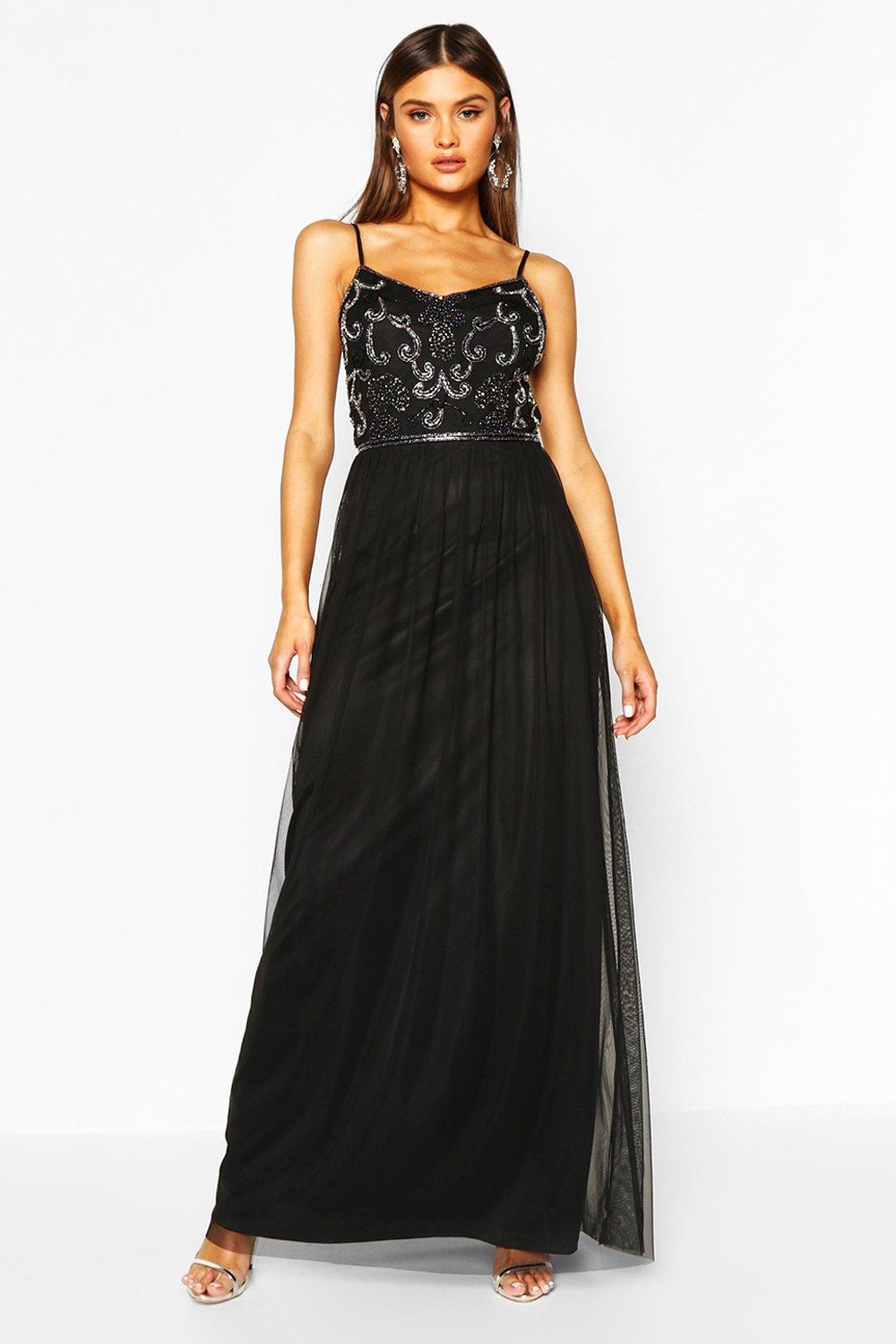 Boohoo Womens Lisa Boutique Embellished Prom Maxi Dress | eBay