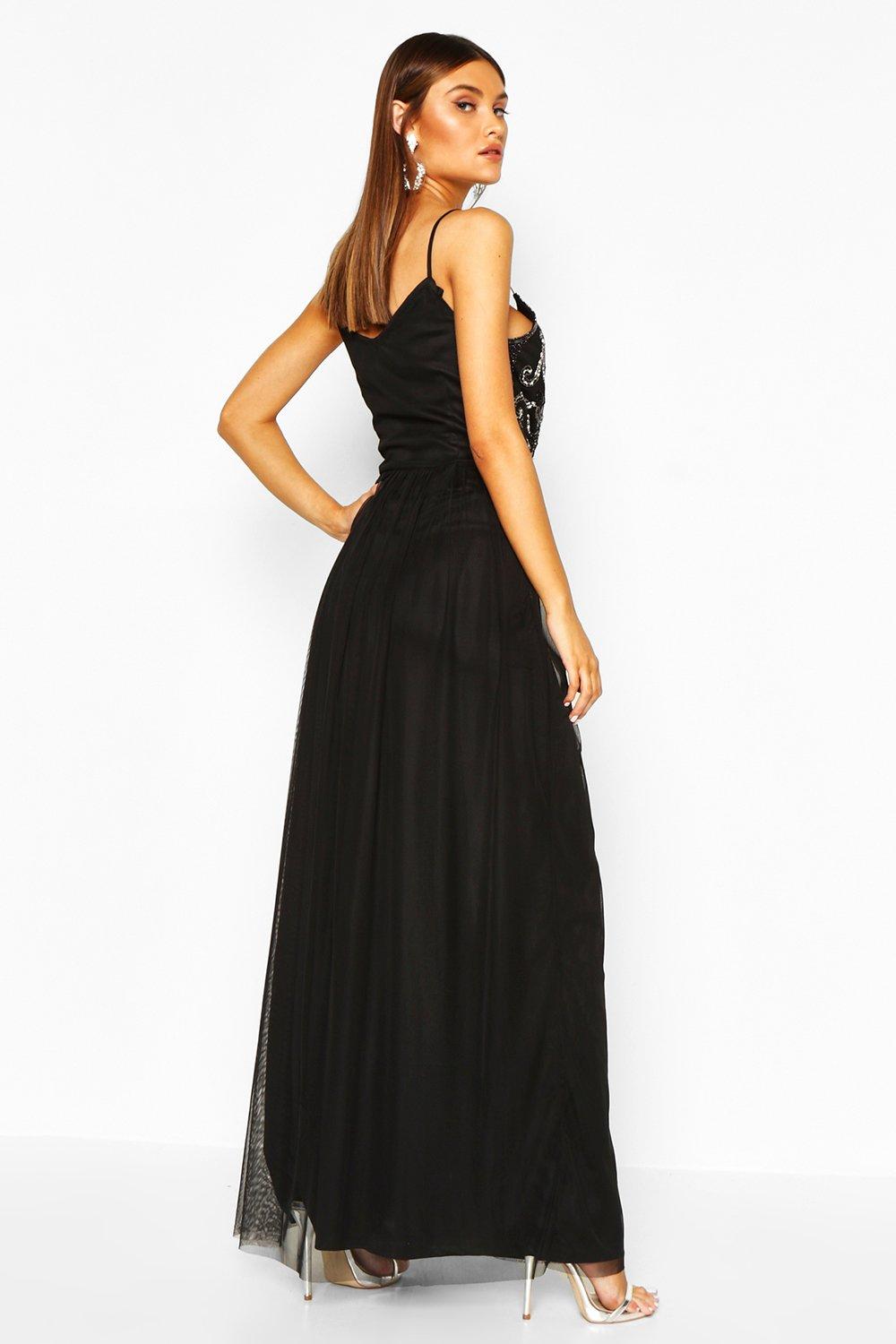 Boohoo Womens Lisa Boutique Embellished Prom Maxi Dress | eBay