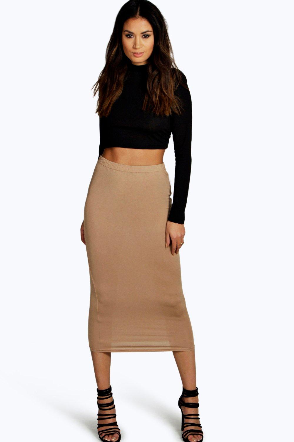 Imogen Basic Viscose Longline Skirt | Boohoo