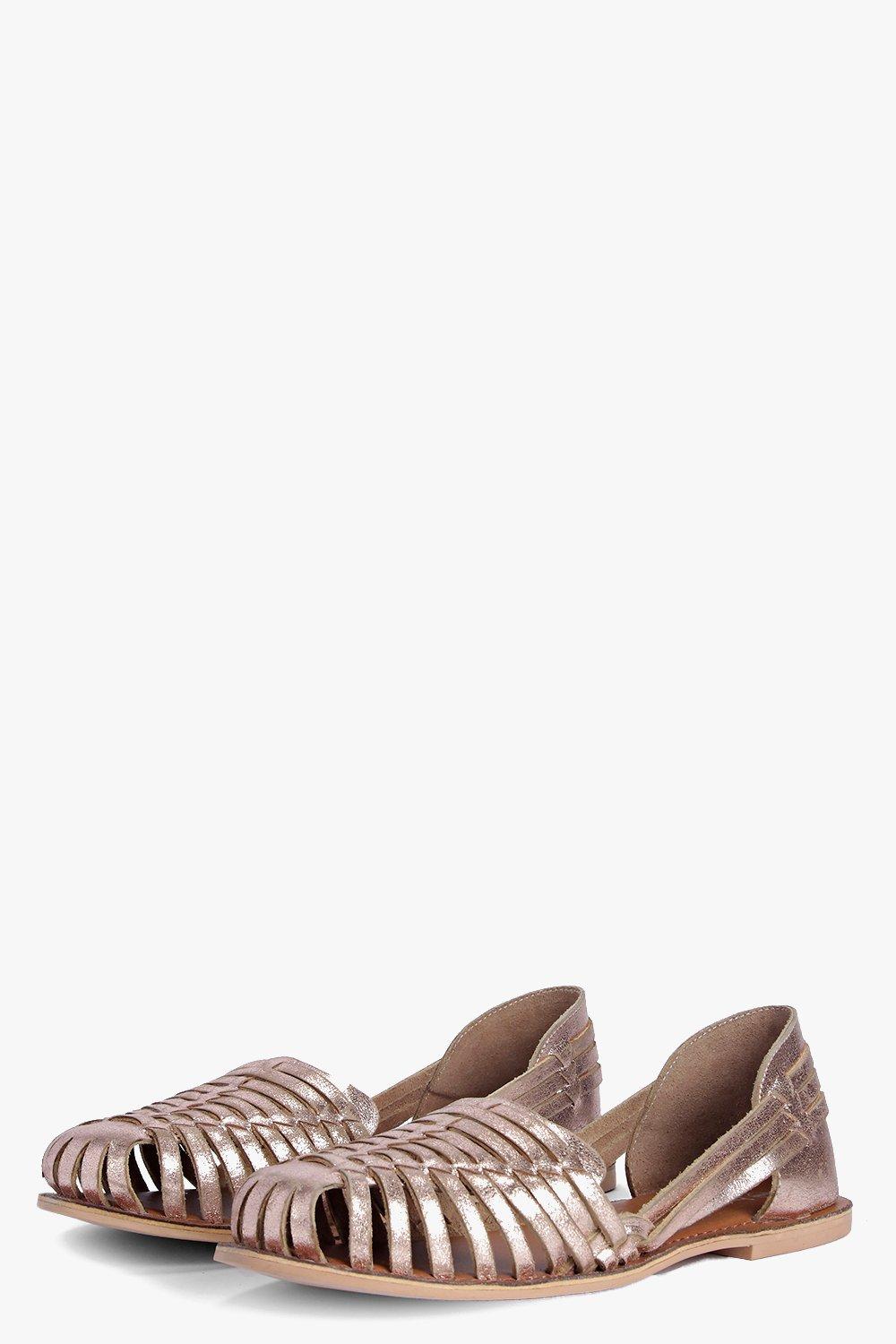 

Балетки из металлизированной кожи Boutique, Розовое золото