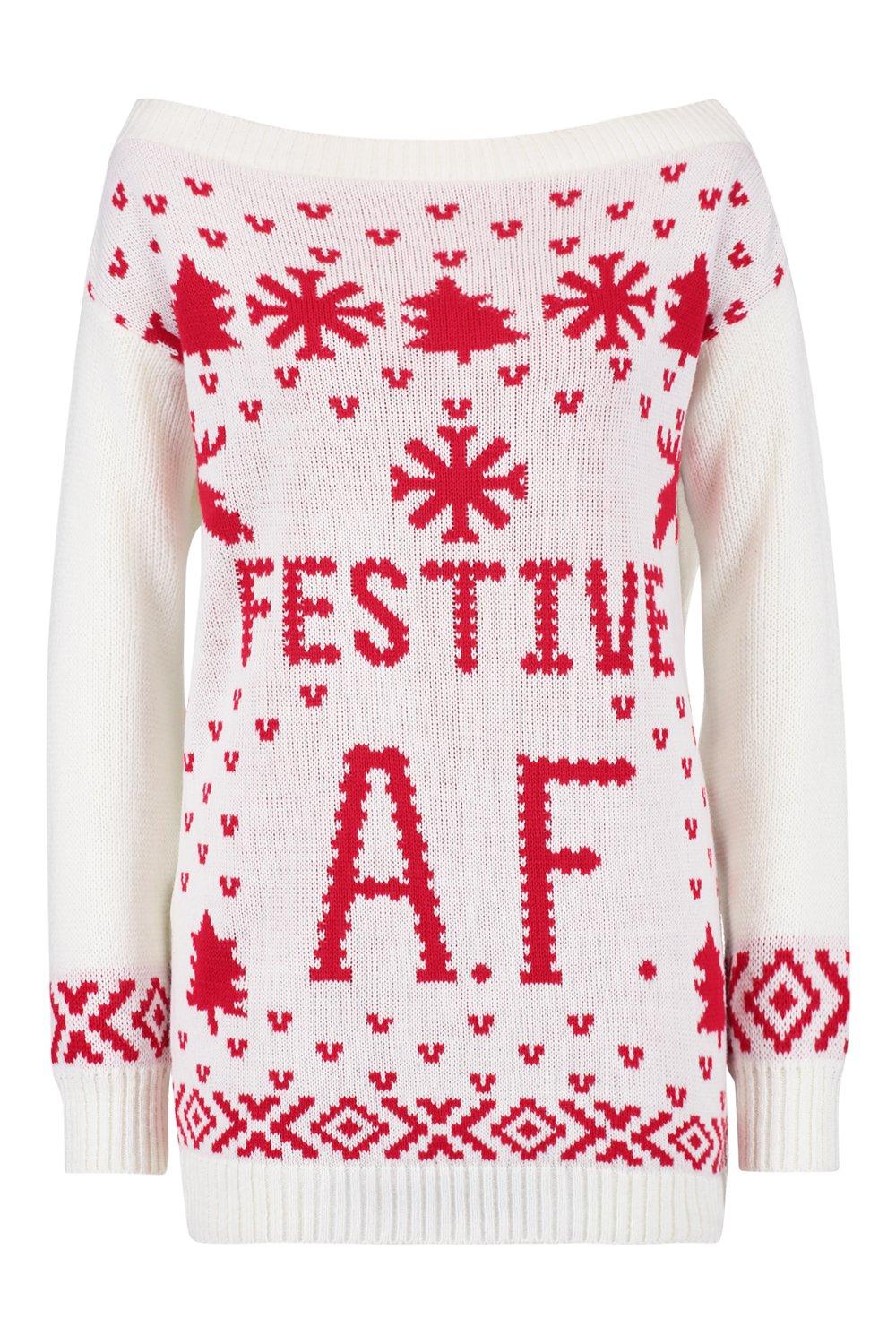 

Рождественский свитер Festive A.F, Кремовый