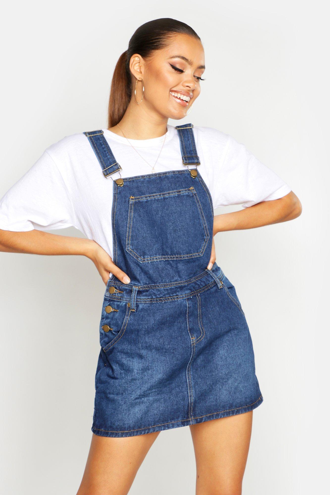 boohoo pinafore skirt