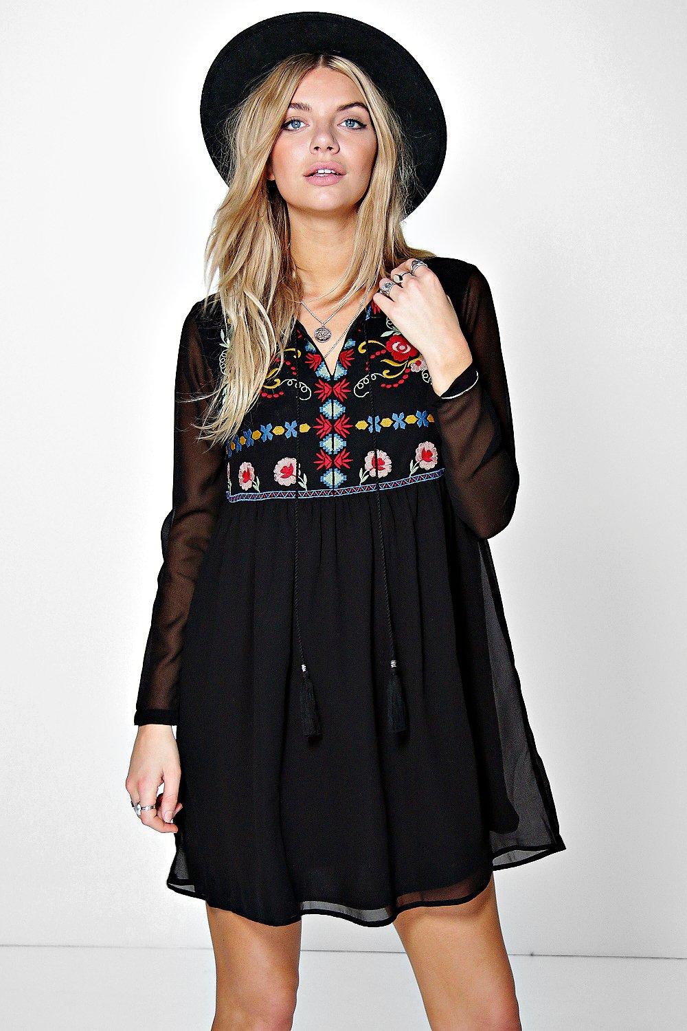 black embroidered dress uk