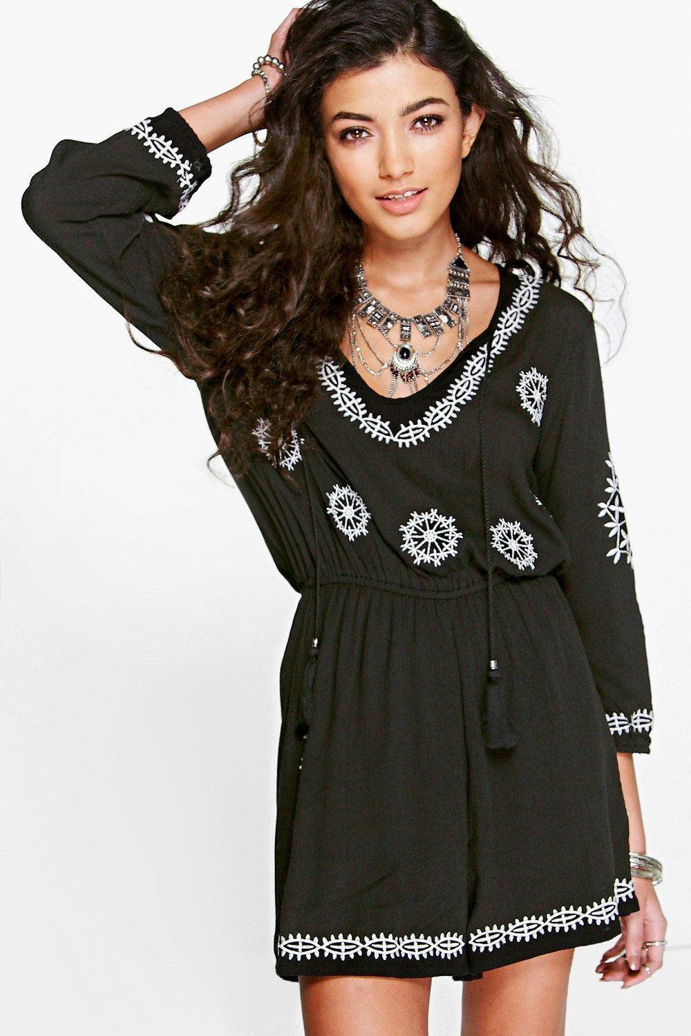 boohoo tassel playsuit