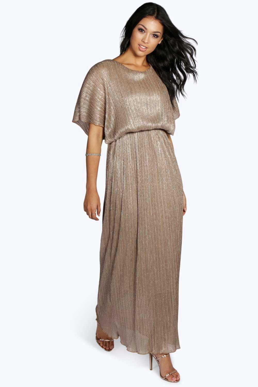 boohoo gold dress