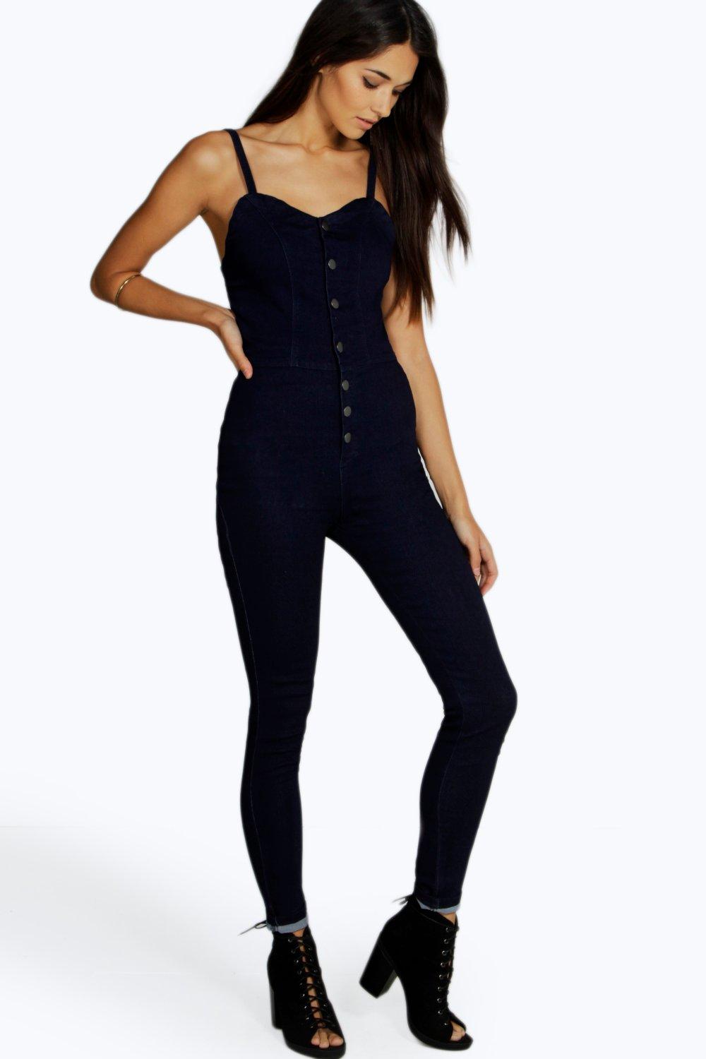 denim jumpsuit boohoo