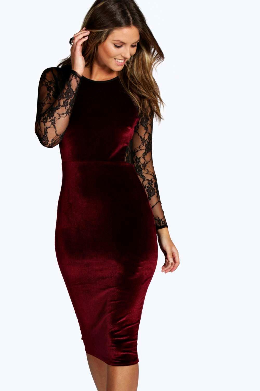 wine coloured velvet dress