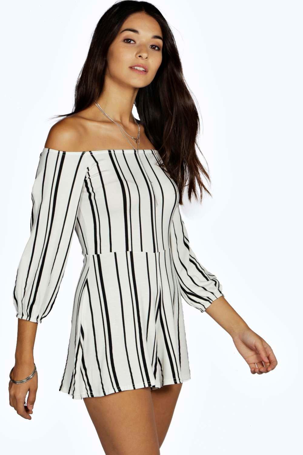 boohoo striped playsuit