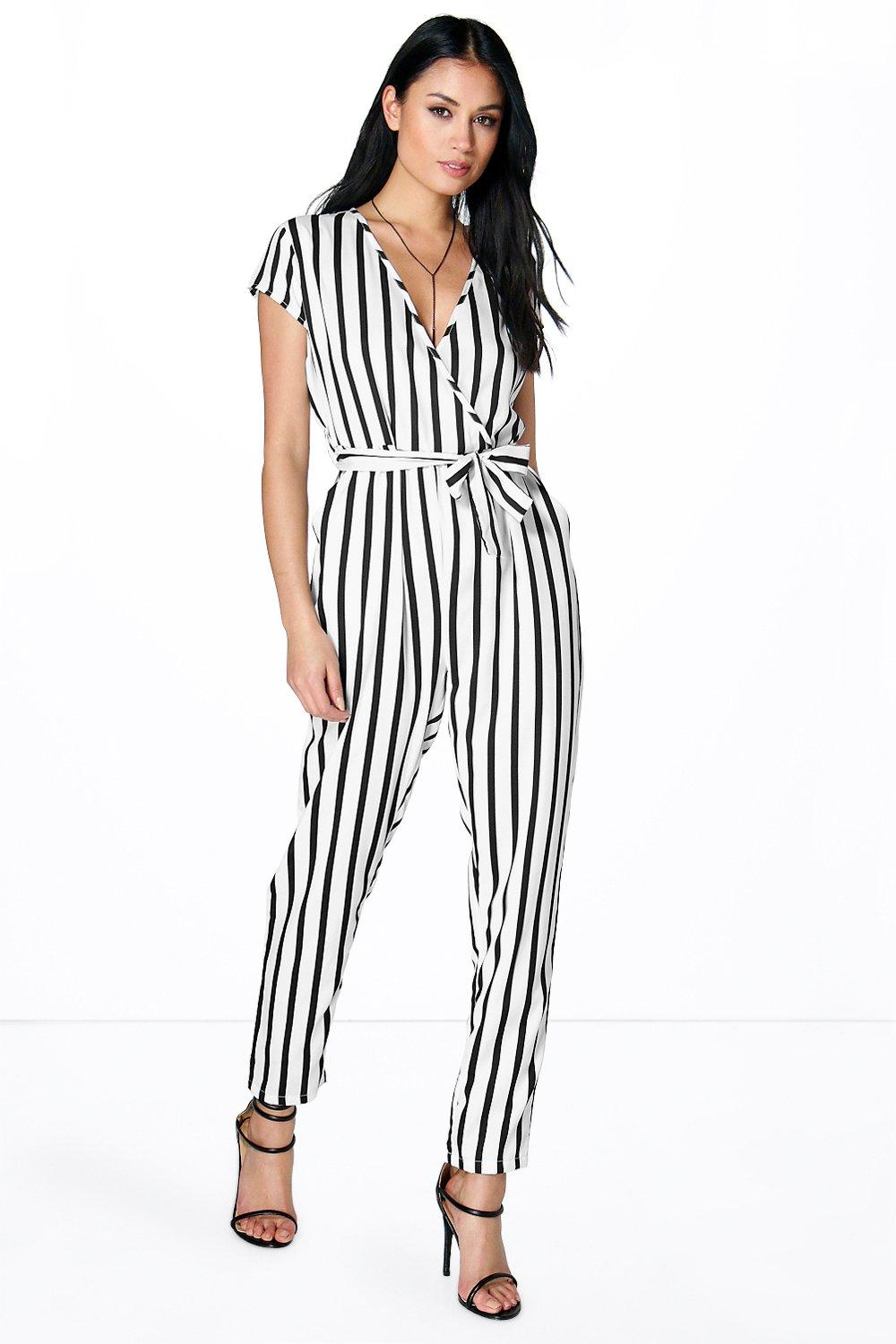 boohoo striped jumpsuit