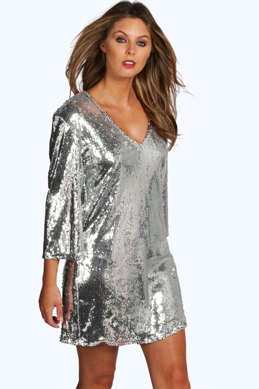 Boohoo Womens Boutique Persie All Over Sequin Shift Dress | eBay