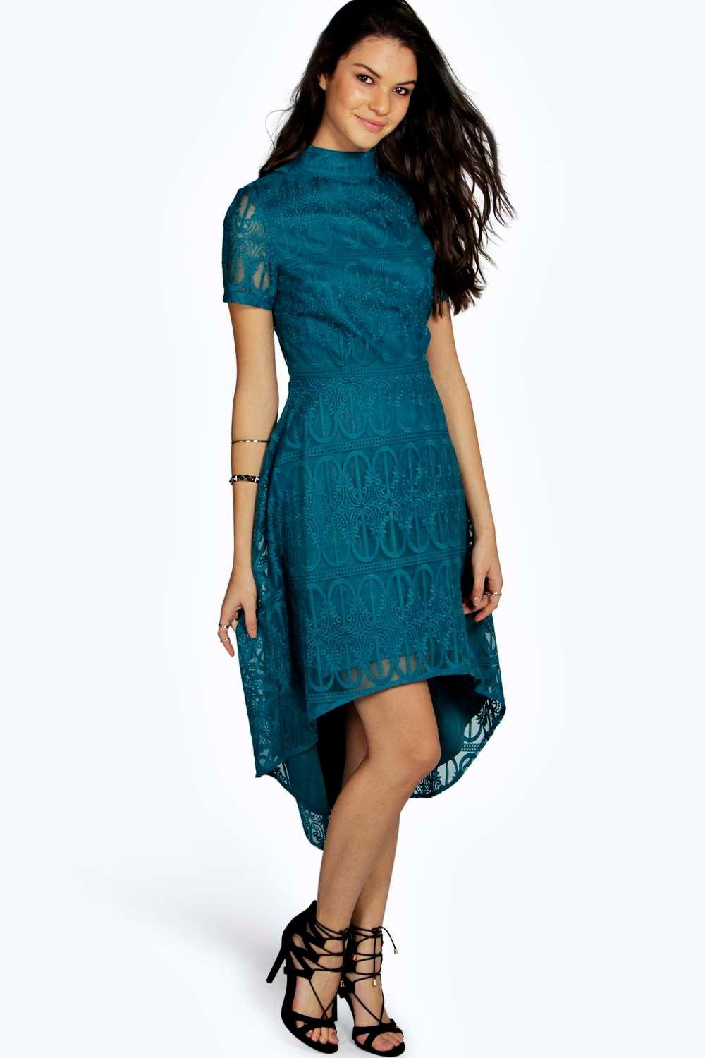 dip hem dress boohoo