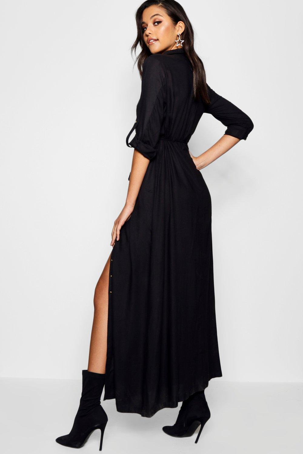 Boohoo Womens Deborah Utility Belted Maxi Dress | eBay