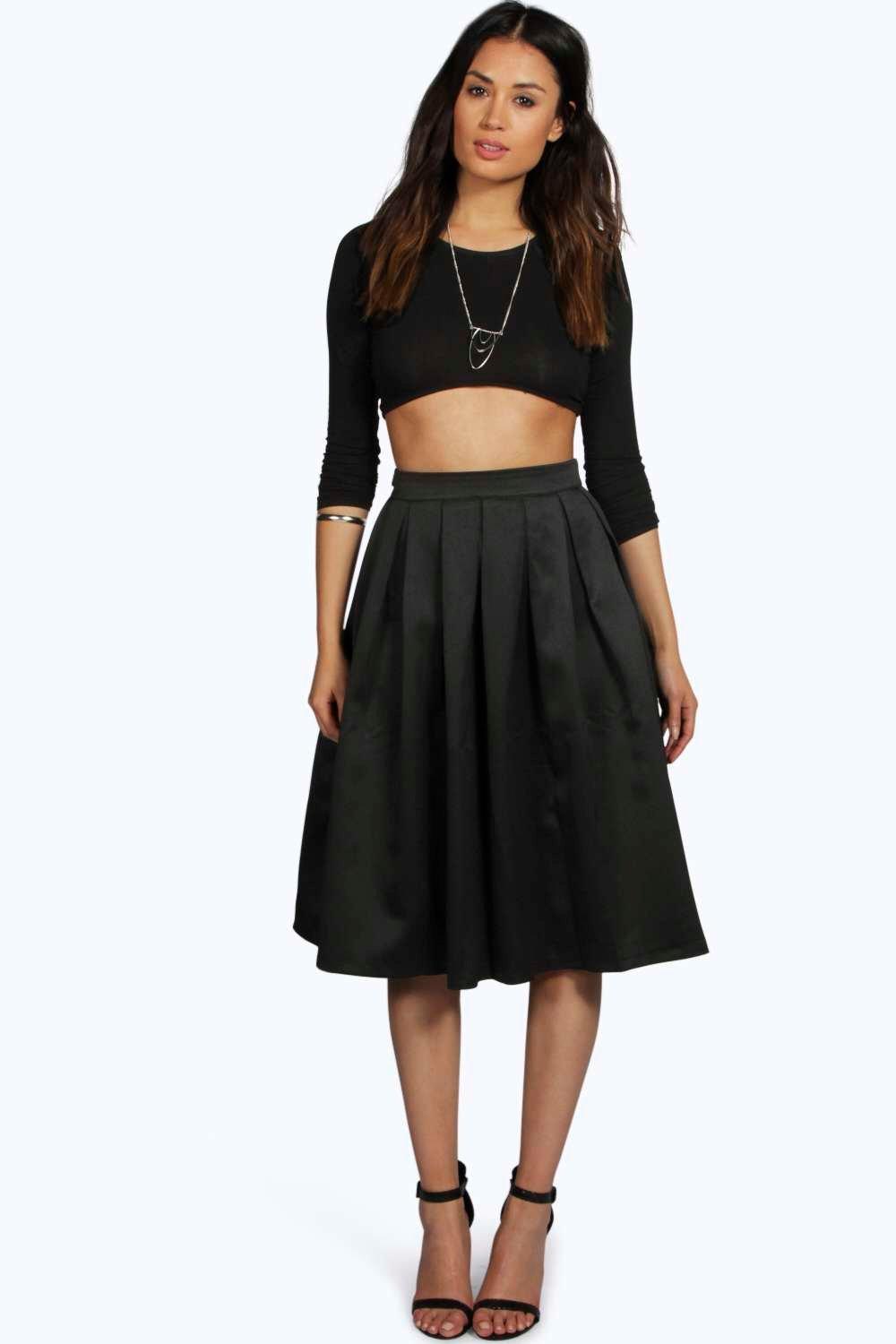 Boohoo Womens Boutique Marin Pleated Full MIDI Skirt | eBay