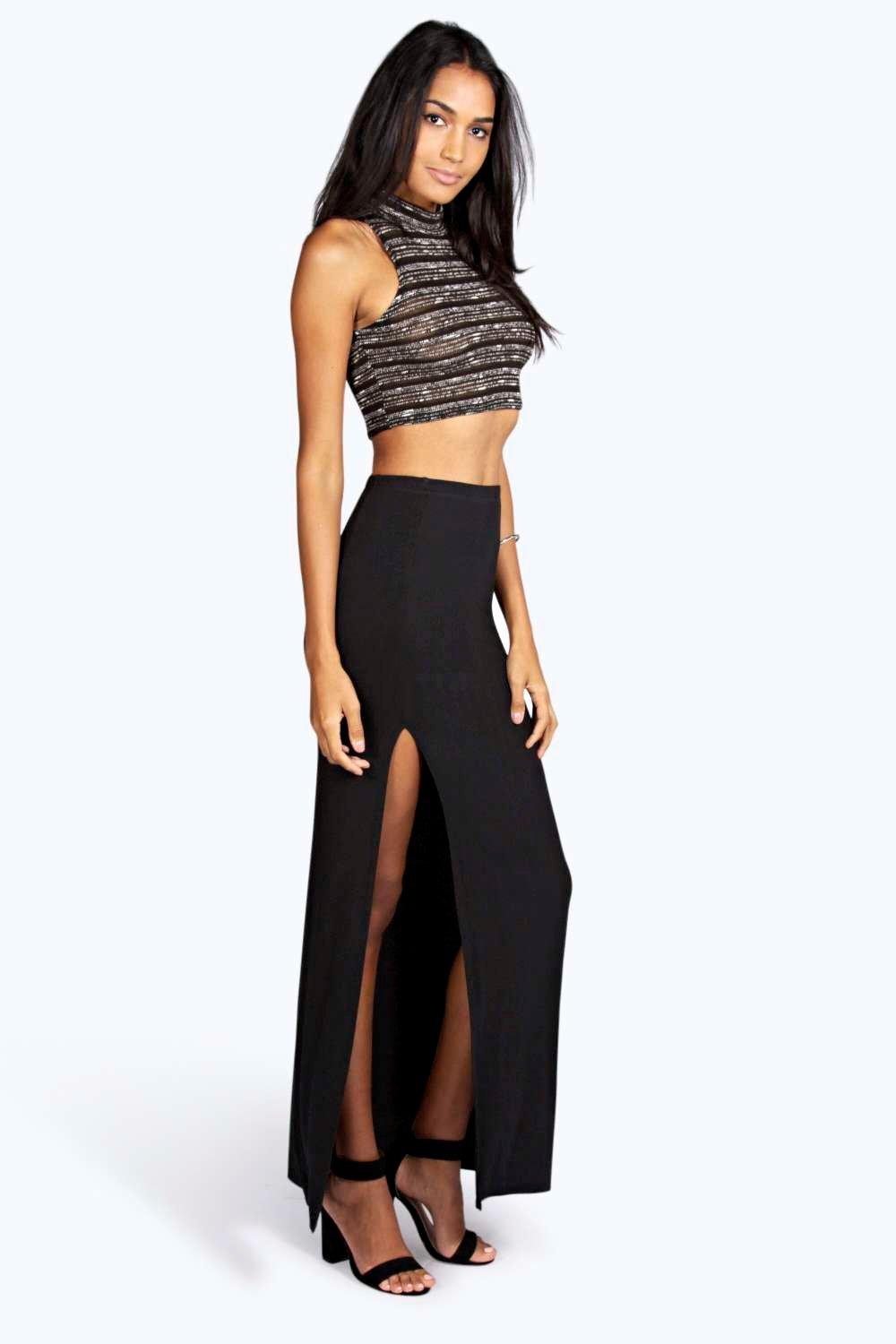 Boohoo Womens Tall Micha Side Split Maxi Skirt | eBay