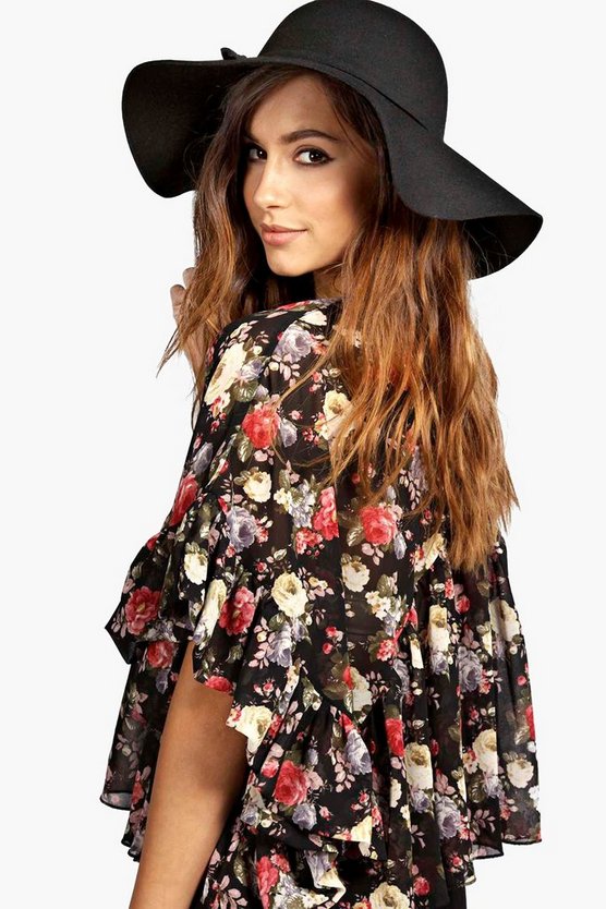 Boutique Amber Oversize Wool Floppy Hat