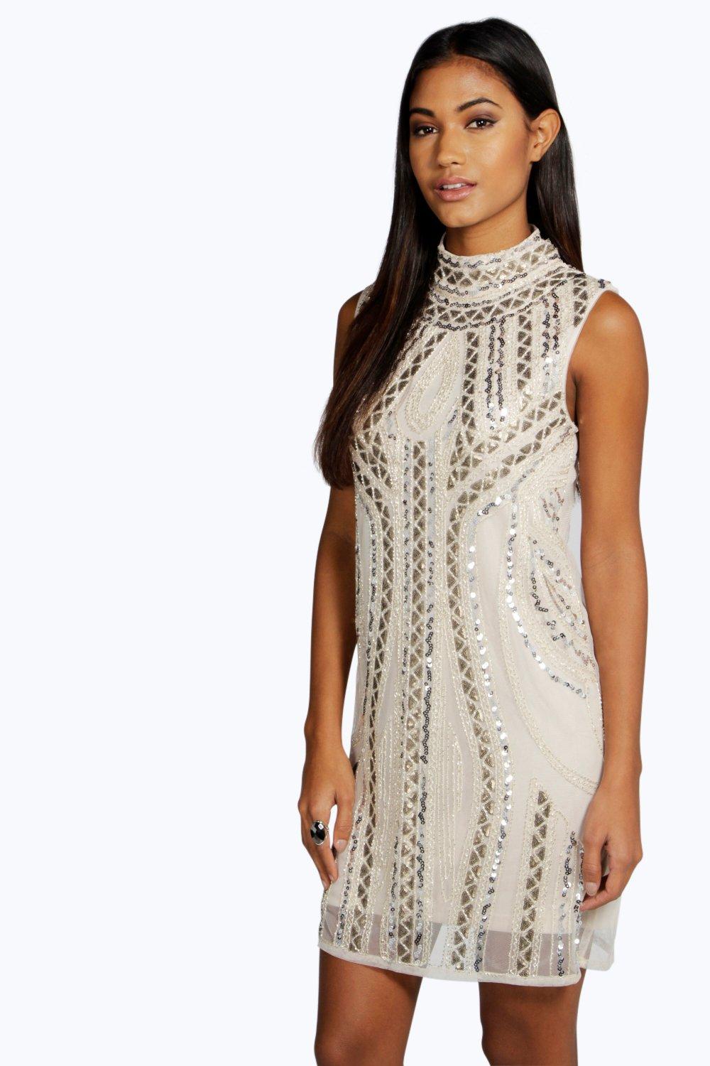 boohoo embellished dress