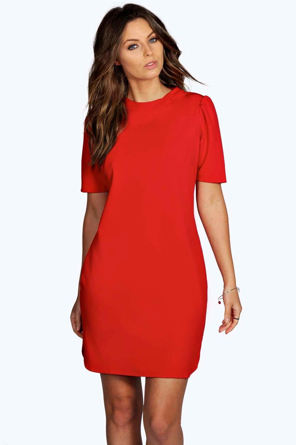 round neck shift dress