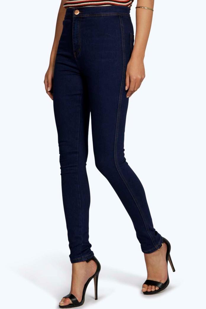 Lara High Rise Skinny Tube Jeans | Boohoo